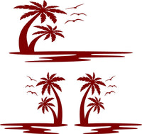Palm Tree Birds Sunset Golf Cart Dune Buggy Side by Side ATV Decals Stickers