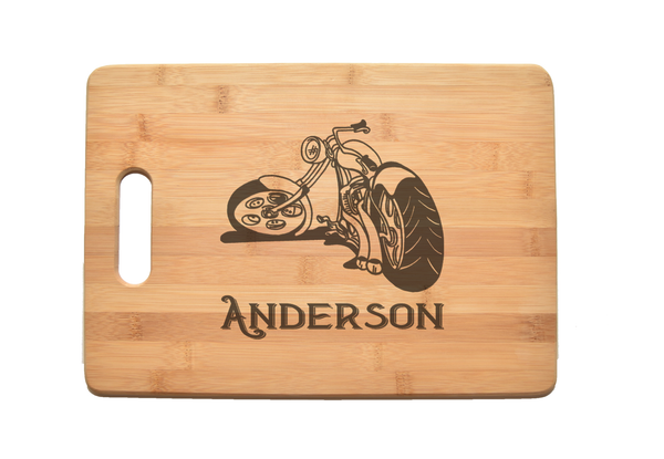 Motorcycle Chopper Harley Kitchen Chef Baker Engraved Cutting Board CB12