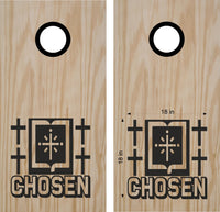 Cross Chosen Christian Cornhole Board Vinyl Decal Sticker CHR03