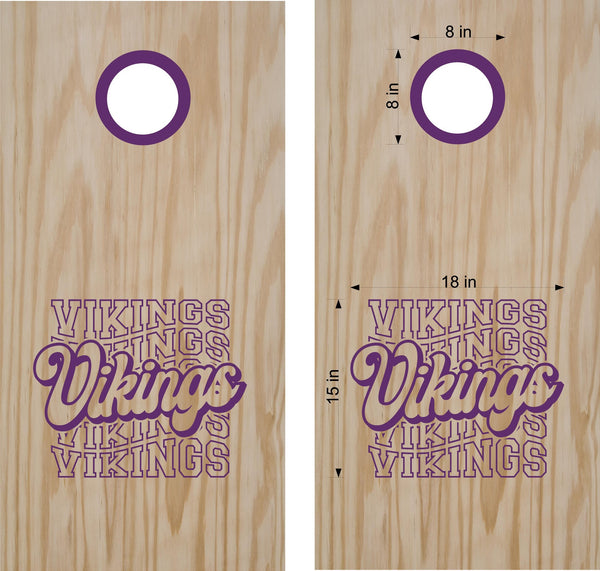 Vikings Decals Mascot Sports Team Cornhole Stickers 2
