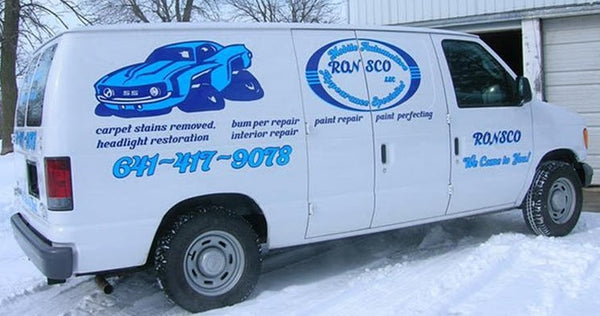 Business van lettering made by Sticker Chef