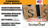 Monogram Cornhole Decal Sticker Bean Bag Toss Two Color Per Board