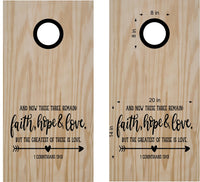 1 Corinthians 13-13 Religious Cornhole Board Vinyl Decal Sticker