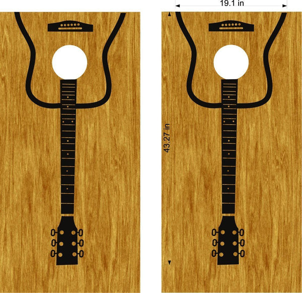 Acoustic Guitar Cornhole Boards Decals Sticker Bean Bag Toss