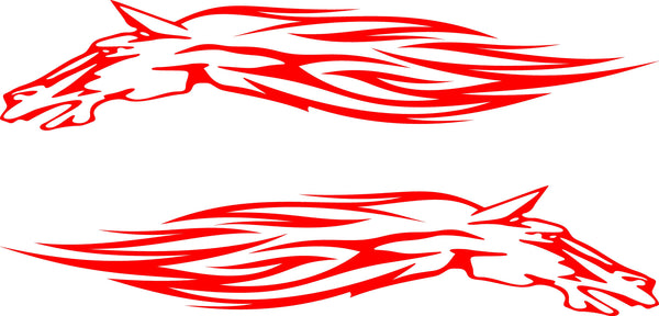 Horse Flames Fire Decals for Cars Trucks Boats Golf Carts Stickers