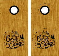 Born To Camp Cornhole Board Decals Sticker CAMP04