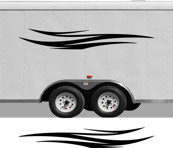 Pontoon Boat Custom RV Decals and Stripes CB44 Replacement Trailer Set