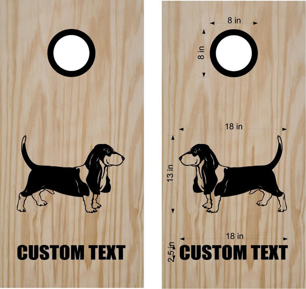 Dog Basset Hound Cornhole Decal Set Boards Bean Bag Toss Sticker