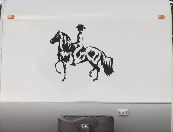 Equestrian Horseback Riding Horse Trailer Vinyl Decals Enclosed Trailer Stickers Graphics Mural 210