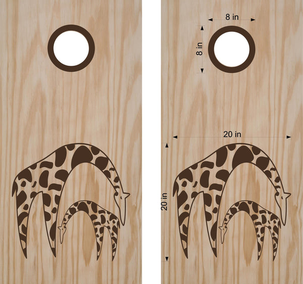 Giraffe Cornhole Board Decals Bean Bag Toss Sticker