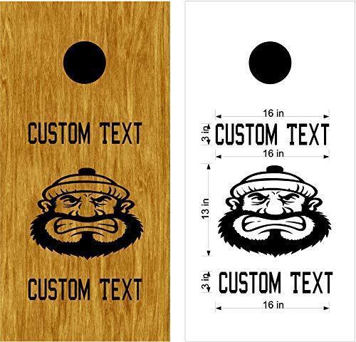 Lumber Jacks Mascot Sports Team Cornhole Board Decals Stickers Both Boards