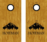 Mountains Family Name Cornhole Board Decal Vinyl Sticker