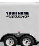 Racing Decal Team Name Decal Custom Text Trailer Sticker SET YN01