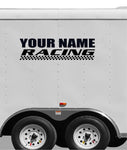 Racing Decal Team Name Trailer  Vinyl Decal Custom Text Trailer Sticker YN02