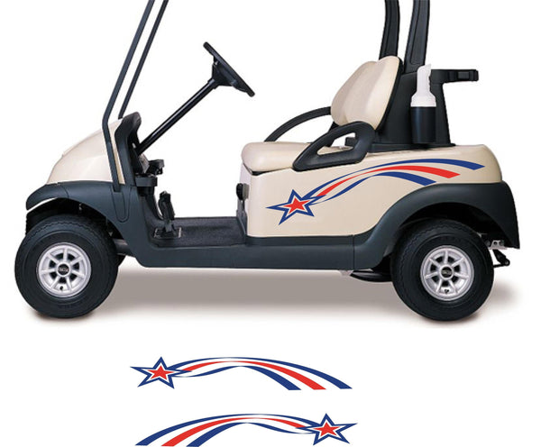 Stars and Stripes USA Side By Side ATV Golf Cart Decals Accessories Go Kart Stickers GC305