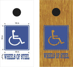 Wheels Of Steel Handicap Players Cornhole Board Vinyl Decal Sticker