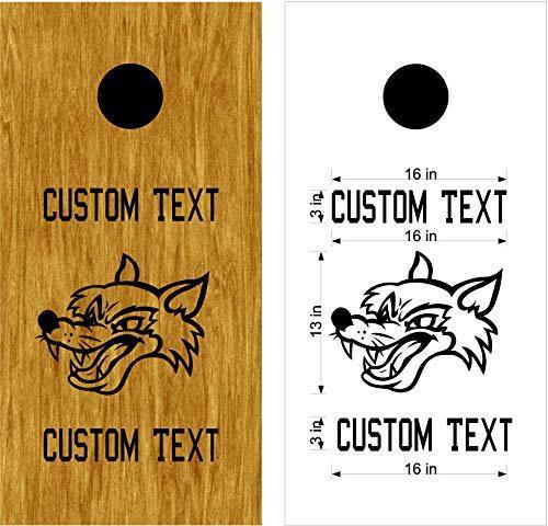 Wolves Mascot Sports Team Cornhole Board Decals Stickers Both Boards 2