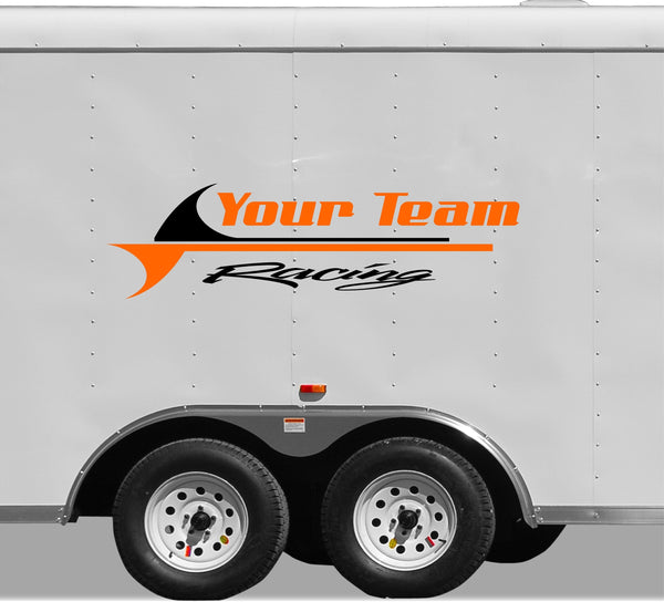 Your Team Racing Decal Name Trailer Vinyl Decal Custom Text Trailer Sticker YT07