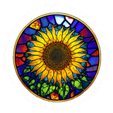 Midnight Sunflower Window Cling SGC279 - midnight sunflower printed stained glass window cling - Sticker Chef