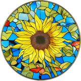 Bright Sunflower Window Cling SGC280 - bright sunflower printed stained glass window cling - Sticker Chef