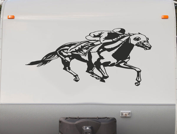 Equestrian Horse Trailer Vinyl Decals Enclosed Trailer Stickers Graphics Mural 242