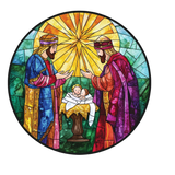 Wise Men Window Cling SGC295 - wise men nativity printed stained glass Christmas window cling - Sticker Chef