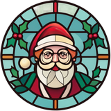 Classic Santa Window Cling SGC325 - classic santa printed stained glass Christmas window cling - Sticker Chef