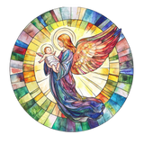 Christmas Angel Window Cling SGC284 - christmas angel printed stained glass Christmas window cling - Sticker Chef