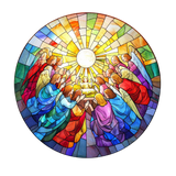 Angel Choir Window Cling SGC304 - angel choir printed stained glass Christmas window cling - Sticker Chef