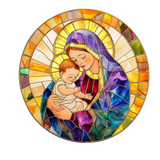 Madonna Child Window Cling SGC306 - madonna and child printed stained glass Christmas window cling - Sticker Chef