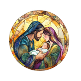 Tender Nativity Window Cling SGC287 - tender nativity printed stained glass Christmas window cling - Sticker Chef
