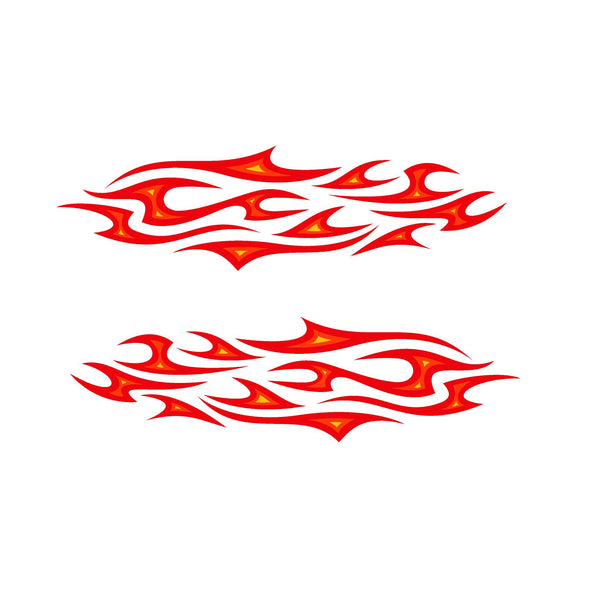 Red Flame Tribal Golf Cart Decal Set - Vinyl Graphics 18" x 5"