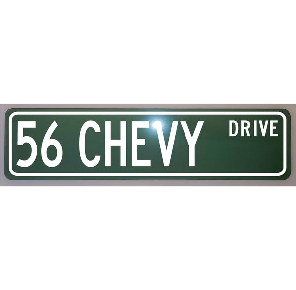 1956 56 Chevy Metal Street Sign 6 x 24 Novelty Auto Man Cave Garage Shop Home Art