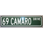 1969 69 Camaro Metal Street Sign 6 x 24 Novelty Auto Man Cave Garage Shop Home Art