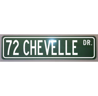 1972 72 Chevelle Metal Street Sign 6 x 24 Novelty Auto Man Cave Garage Shop Home Art