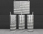 USA American Flag Cement Texture 20 oz. Skinny Tumbler Sublimated
