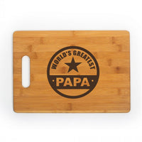 Worlds Greatest Papa Kitchen Chef Baker Engraved Cutting Board CB315