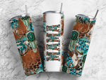 Mama Aztec Bull Skull Effect 20 oz. Skinny Tumbler bleach77