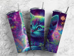 Kitty Cat Alcohol Ink Effect 20 oz. Skinny Tumbler twrap19