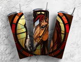 Horse Equestrian Stained Glass Effect 20 oz. Skinny Tumbler Sublimated SG74