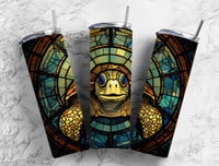 Sea Turtle Stained Glass Effect 20 oz. Skinny Tumbler Sublimated SG76