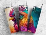 Chicken Rooster Alcohol Ink Effect 20 oz. Skinny Tumbler TI16