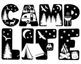 Camp Life Decals Sign RV Camper Camping Door Sticker
