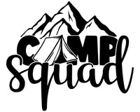 Camp Squad Decals Sign RV Camper Camping Door Sticker
