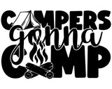 Campers Gonna Camp Sign RV Camper Camping Door Sticker