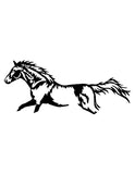 Wild Mustang Horse Decal EQH105 - a wild mustang stretched out at a full gallop, die-cut vinyl for horse trailers, cars and trucks - Sticker Chef