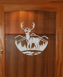 Mountain Buck Scenic Etched Vinyl Decal D03
