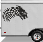 Hounds Of Hell Racing Trailer Vinyl Decals - Checkered Flag Theme