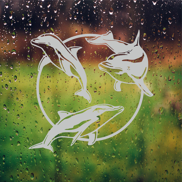 Dolphins Ocean Shower Etched Glass Vinyl Window Films Home F002