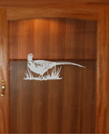 Bird Pheasant Etched Glass Vinyl Gun Cabinet Sliding F006